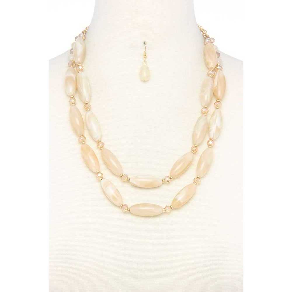 Oval Bead Layered Necklace - Picture 2 of 7